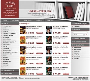 Livraria Ferin - layout de site